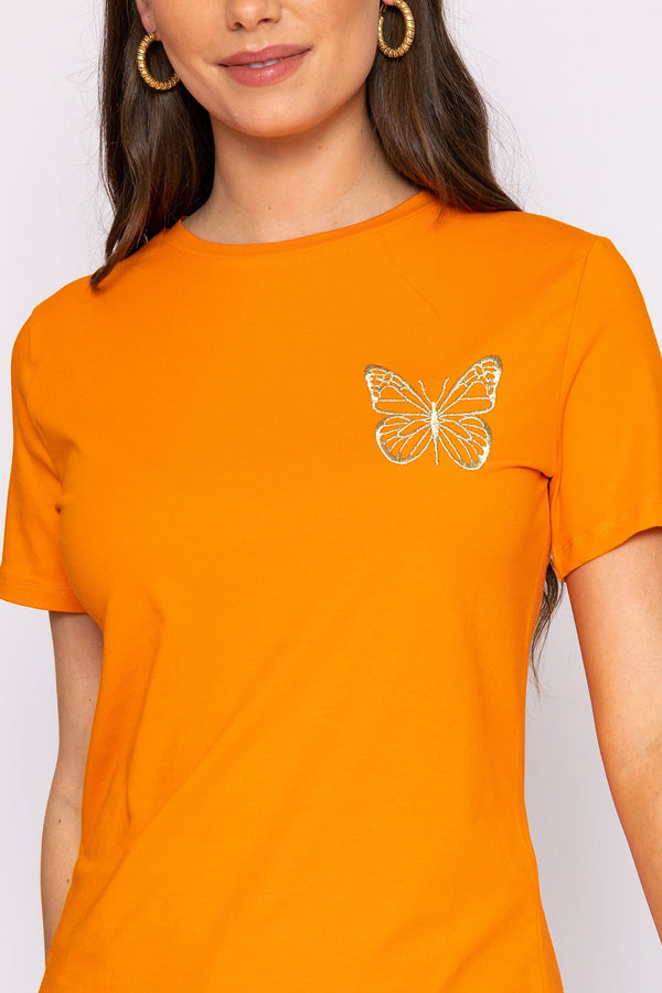 Carraig Donn Butterfly T-Shirt in Orange
