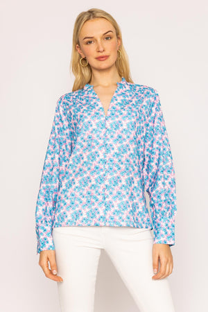 Carraig Donn Button Blouse in Blue