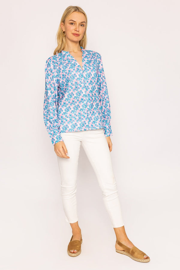 Carraig Donn Button Blouse in Blue