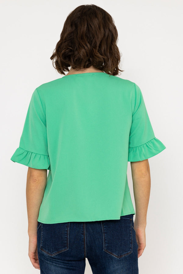 Carraig Donn Button Blouse in Green