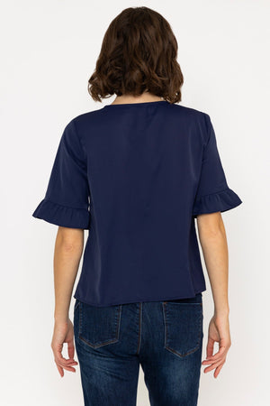 Carraig Donn Button Blouse in Navy