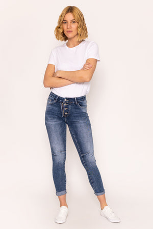 Carraig Donn Button Detail Jeans in Denim
