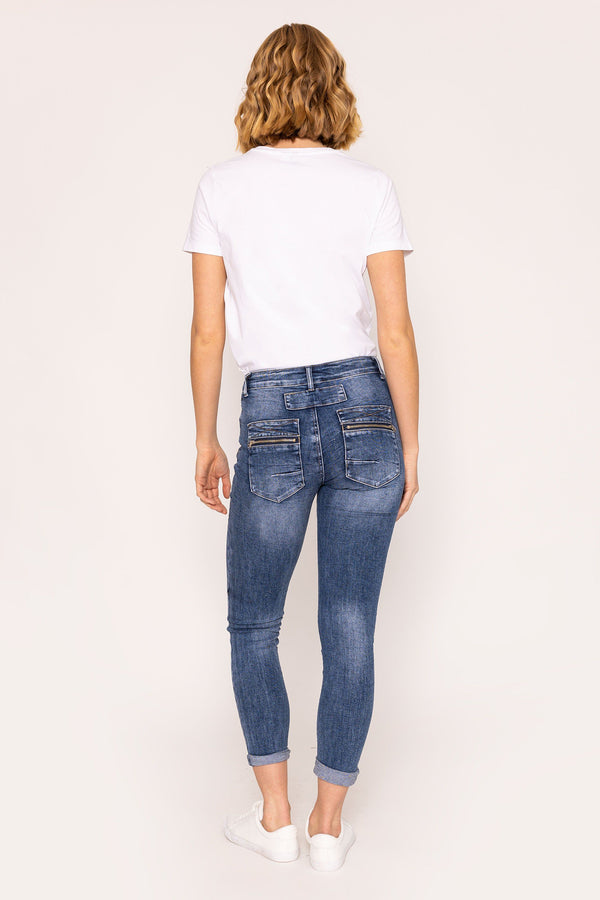 Carraig Donn Button Detail Jeans in Denim