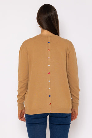 Carraig Donn Button Detail Knit in Camel