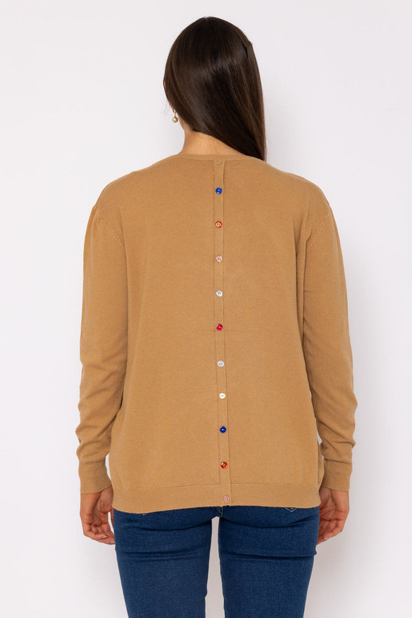 Carraig Donn Button Detail Knit in Camel