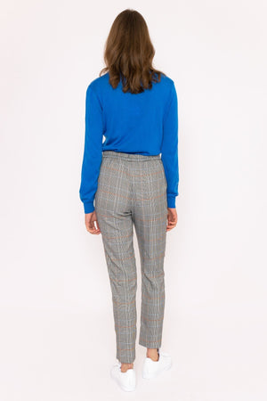 Carraig Donn Button Detail Tailored Pant in Check Print