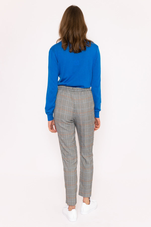 Carraig Donn Button Detail Tailored Pant in Check Print