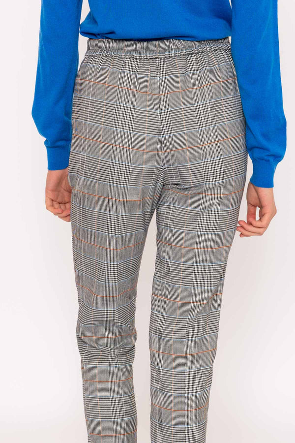 Carraig Donn Button Detail Tailored Pant in Check Print