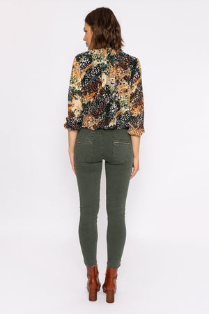 Carraig Donn Button Front Jeans in Khaki