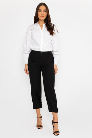Carraig Donn Button Hem Trousers in Black