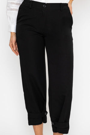 Carraig Donn Button Hem Trousers in Black
