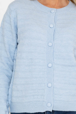 Carraig Donn Button Up Cardigan in Blue