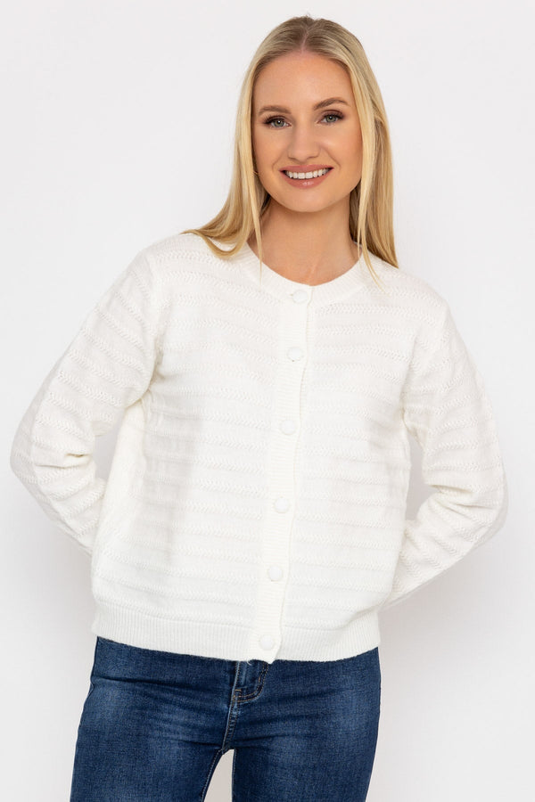 Carraig Donn Button Up Cardigan in Ecru