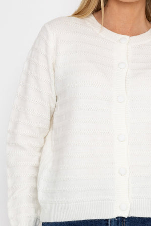Carraig Donn Button Up Cardigan in Ecru