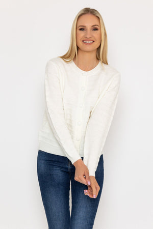 Carraig Donn Button Up Cardigan in Ecru