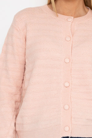 Carraig Donn Button Up Cardigan in Pink