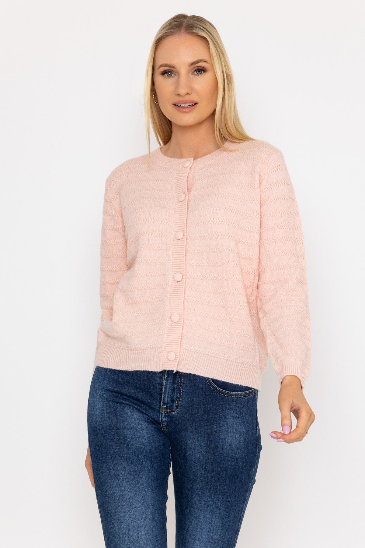 Button Up Cardigan in Pink