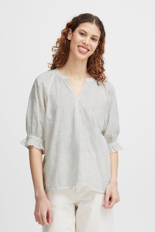 Bygenna White Cotton Blouse