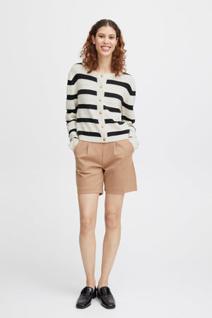 Carraig Donn Bymocca Cream Striped Cardigan