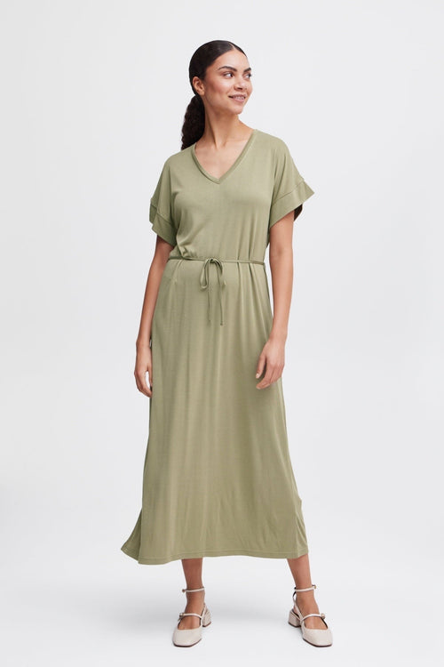 Bypireni Khaki Green Midi Dress