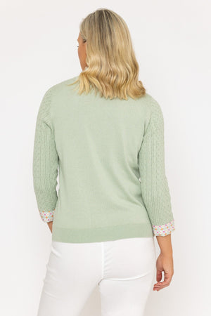 Carraig Donn Cable Knit Sweater With Shirt Collar & Cuffs