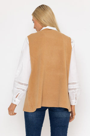 Carraig Donn Camel Knit Waistcoat