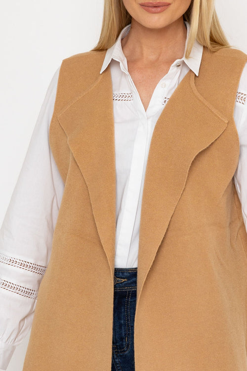 Carraig Donn Camel Knit Waistcoat