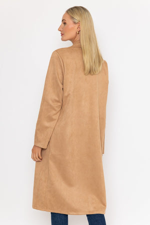 Carraig Donn Camel Long Suede Coat