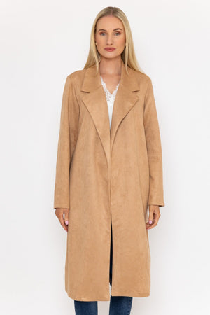 Carraig Donn Camel Long Suede Coat