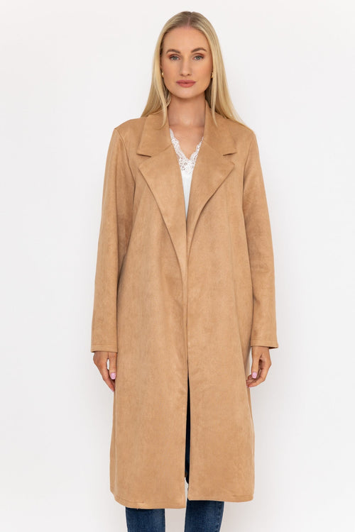 Camel Long Suede Coat