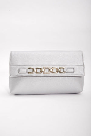 Carraig Donn Chain Detail Clutch in Silver