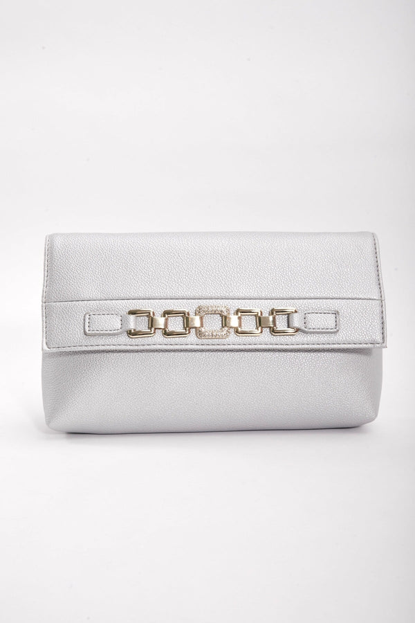 Carraig Donn Chain Detail Clutch in Silver