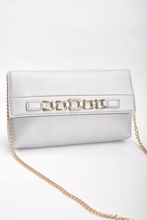 Carraig Donn Chain Detail Clutch in Silver