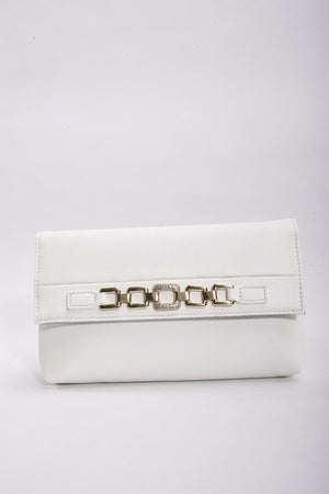 Carraig Donn Chain Detail Clutch in White