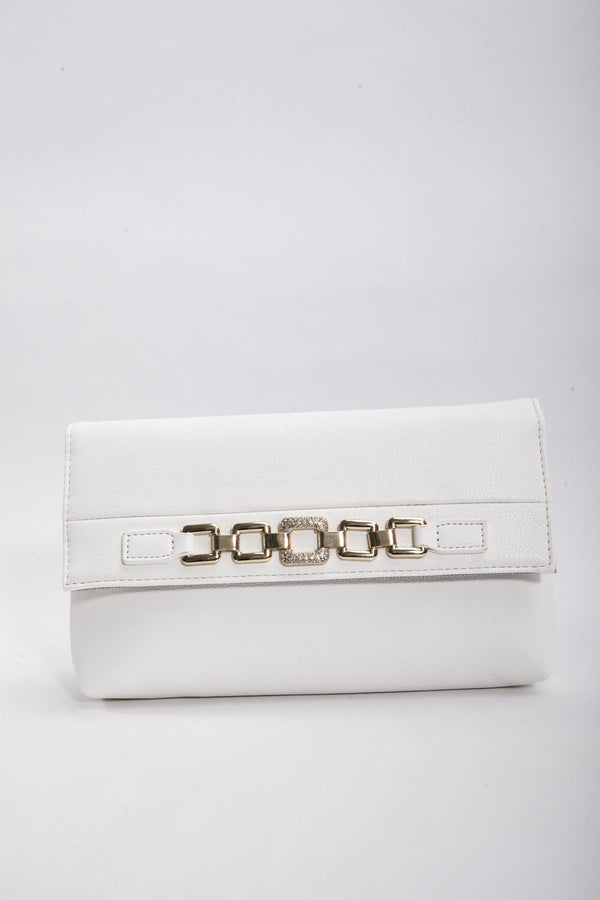 Carraig Donn Chain Detail Clutch in White