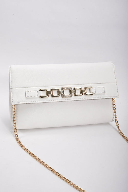 Carraig Donn Chain Detail Clutch in White