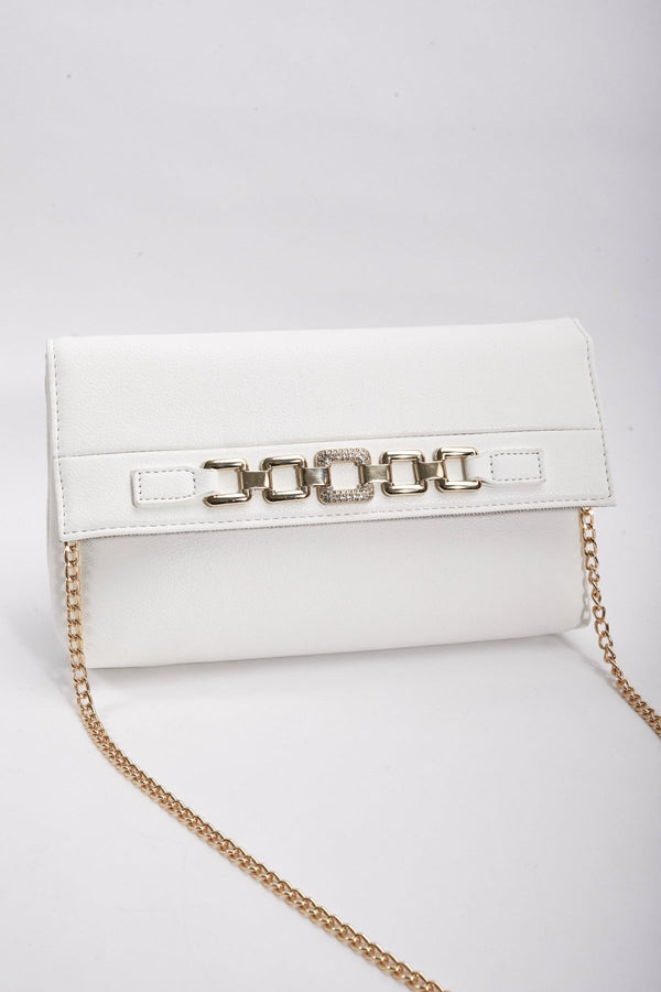 Carraig Donn Chain Detail Clutch in White