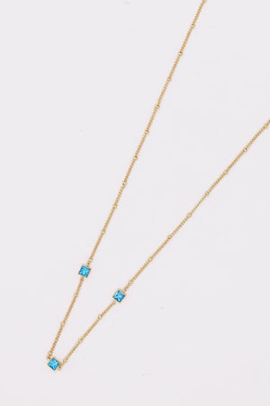 Carraig Donn Chain with Aqua Square Detailing