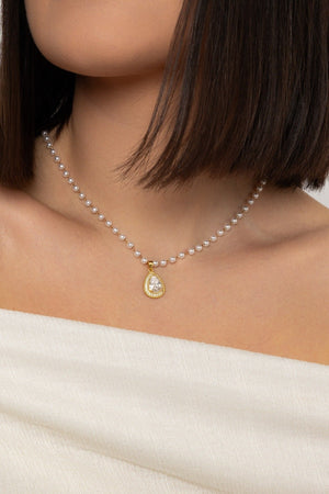 Carraig Donn Chaya Faux Pearl Gold Necklace