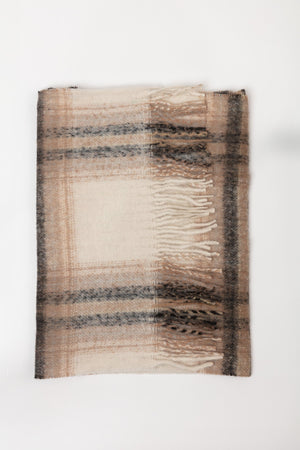 Carraig Donn Check Scarf in Brown Tones