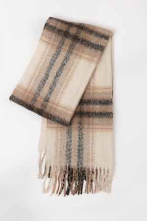Carraig Donn Check Scarf in Brown Tones