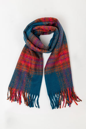 Carraig Donn Check Scarf in Navy