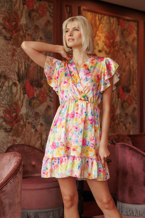 Carraig Donn Cheryl Mini Dress in Multi Print