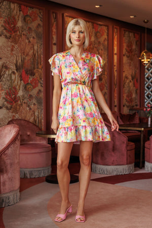 Carraig Donn Cheryl Mini Dress in Multi Print