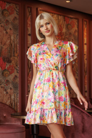 Carraig Donn Cheryl Mini Dress in Multi Print