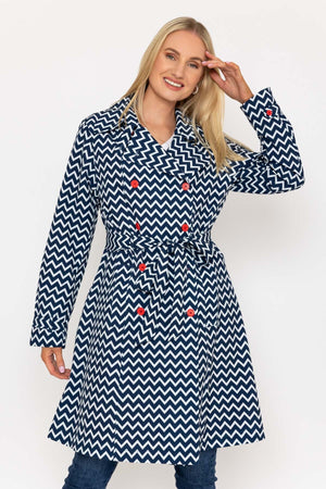 Carraig Donn Chevron Print Mac in Navy