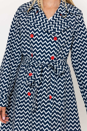 Carraig Donn Chevron Print Mac in Navy