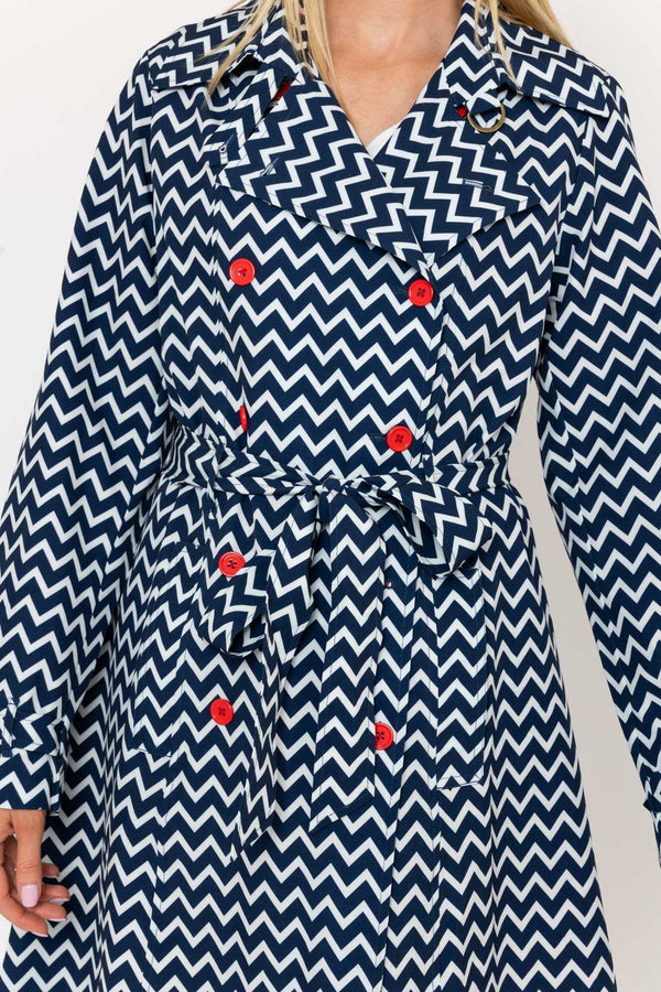 Carraig Donn Chevron Print Mac in Navy