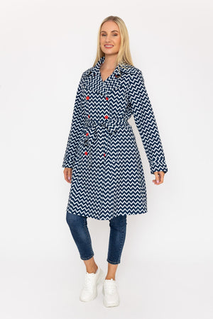 Carraig Donn Chevron Print Mac in Navy