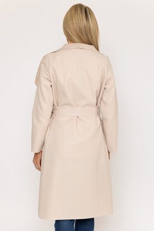 Carraig Donn Chuck On Wrap Coat in Ecru